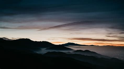 Download 2560x1440 Wallpaper Mountains Sunset Fog Dawn Horizon