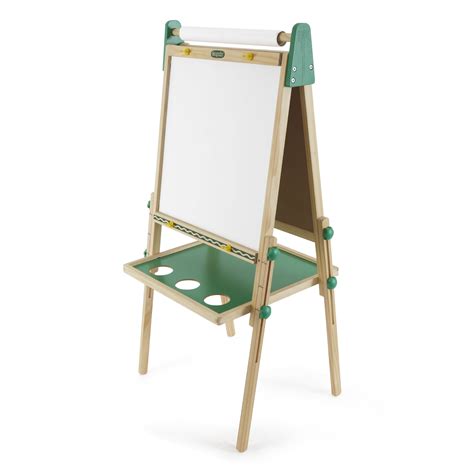 Crayola Kids Dual Sided Wooden Art Easel With Chalk And Dry Erase