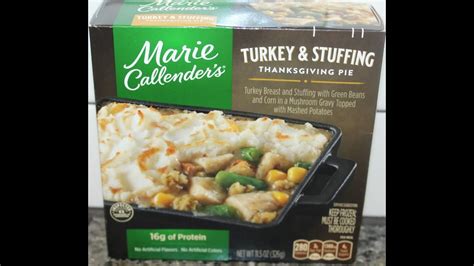 Enjoy the combination of warm, hearty and delicious ingredients in. Marie Callender's Turkey & Stuffing Thanksgiving Pie Review - YouTube