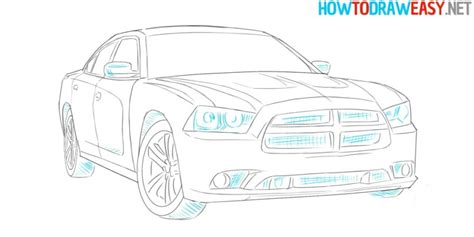 How To Draw A Dodge Charger How To Draw Easy
