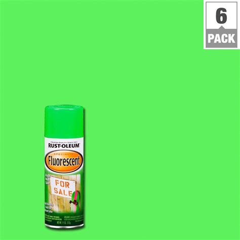 Rust Oleum Specialty 11 Oz Green Fluorescent Spray Paint 6 Pack