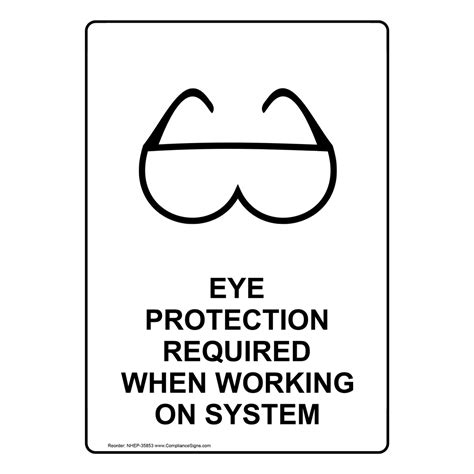 Portrait Lab Employees Must Wear Safety Goggles Sign Nhep 35856