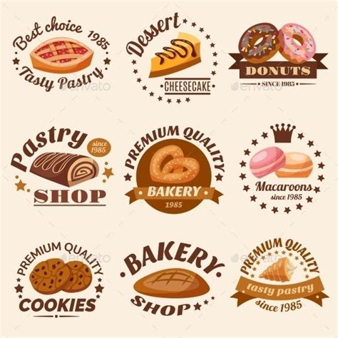 Bakery Logos And Emblems For Pastry Shop