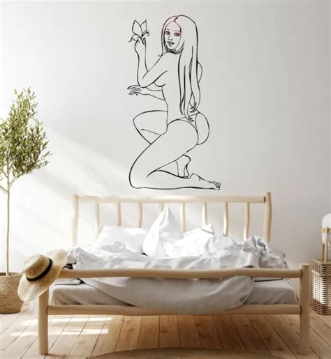 VINYL WALL DECAL Hot Sexy Naked Woman Girl Pin Up Lingerie Adult