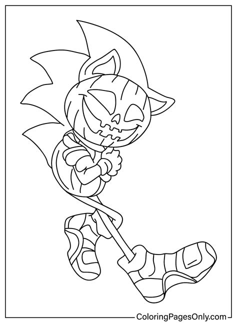 Sonic Halloween Coloring Page PNG - Free Printable Coloring Pages