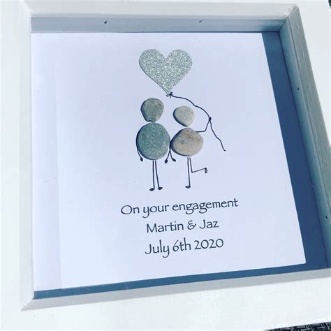 Personalised Engagement Pebble Art Birthday Etsy