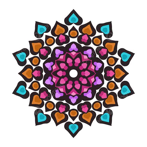 Mandala Art Clipart Vector Colorful Mandala Art With Floral Motifs