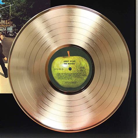 Beatles Abbey Road Gold Lp Record Record Signature Display C3 Gold