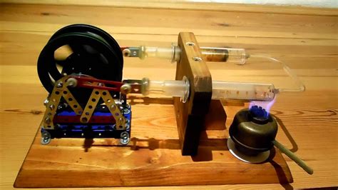 Homemade Glass Syringe Stirling Engine Youtube