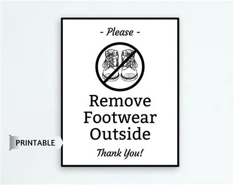 Please Remove Your Shoes Sign Printable Remove Your Shoes Entranceway