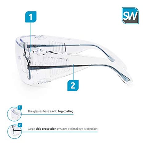 solidwork sw8319 professional safety lab goggles wraparound eye glasses for science fog free