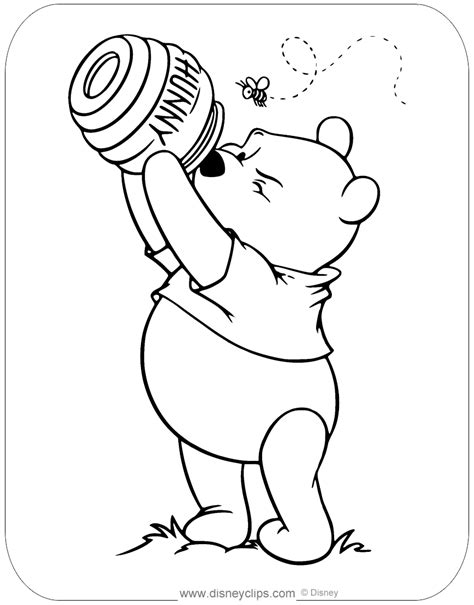 Winnie The Pooh Honey Coloring Pages