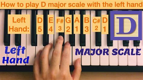 Piano Lesson 61 How To Play D Major Scale With The Left Hand 15 Times