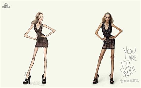 powerful anti anorexia ad campaign tells women you are not a sketch using models with fashion