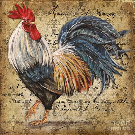 Rustic Rooster Jp2119 Painting By Jean Plout Fine Art America