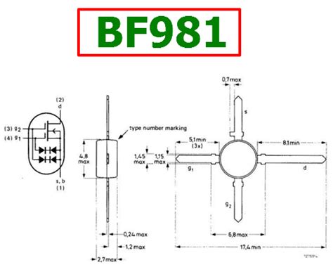 BF981 Datasheet PDF 20V 20mA Dual Gate MOSFET
