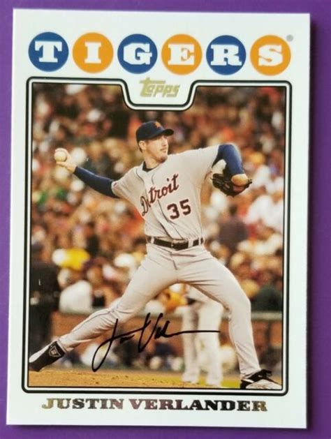 Topps Baseball Card Justin Verlander Ebay