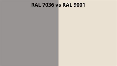 RAL 7036 Vs 9001 RAL Colour Chart UK
