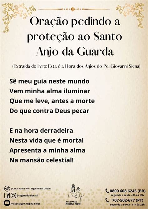 Reze Conosco Oração Pedindo A Proteção Ao Santo Anjo Da Guarda