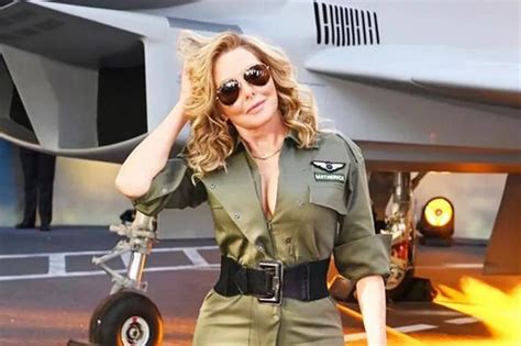 Qualified Pilot Carol Vorderman Wears Full Flying Gear To Top Gun