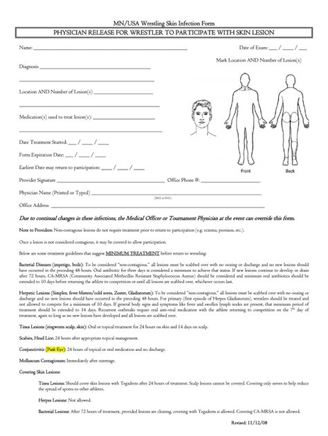 2008 Mnusa Wrestling Skin Infection Form Fill Online Printable Fillable Blank Pdffiller