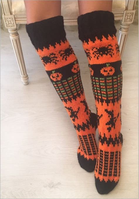 knitting halloween halloween socks halloween 2020 halloween crochet knee socks high socks