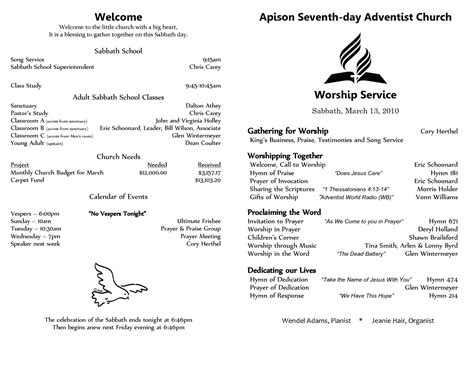 The Breathtaking 6 Awesome Seventh Day Adventist Church Bulletin