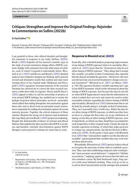 Critiques Strengthen And Improve The Original Findings Rejoinder To