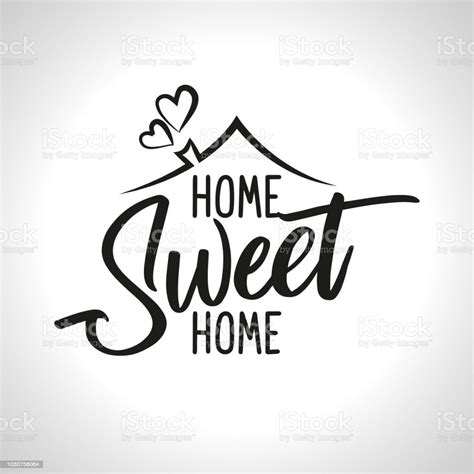 Home Sweet Home Typography Poster Stock Illustration