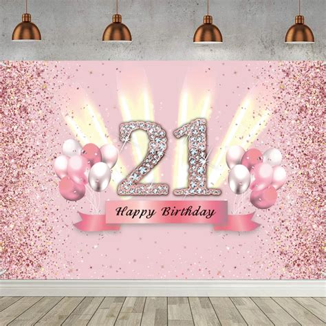 Happy 21st Birthday Backdrop For Happy Birthday Party Background