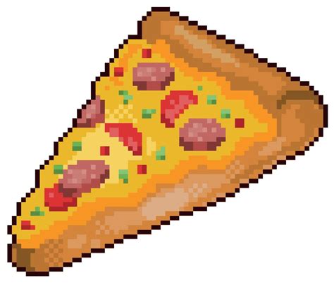 Pixel Art Pizza Fast Food Vector Icon For 8bit Game On White Background 9878330 Vector Art At