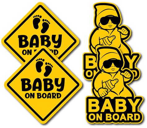 Baby On Board Decals Stickers Signs For Car 4 Pack 5 X 5 6 Year