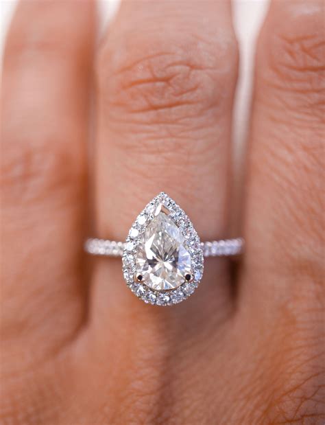 Pear Shape Diamond Halo Engagement Ring In Platinum Setting 102ct Gia