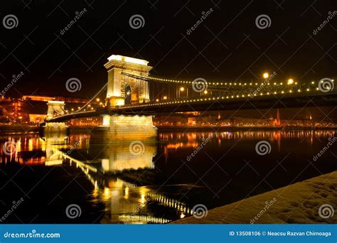 Chain Bridge In Budapest Hungary Stock Photo Image Of Scene Hour
