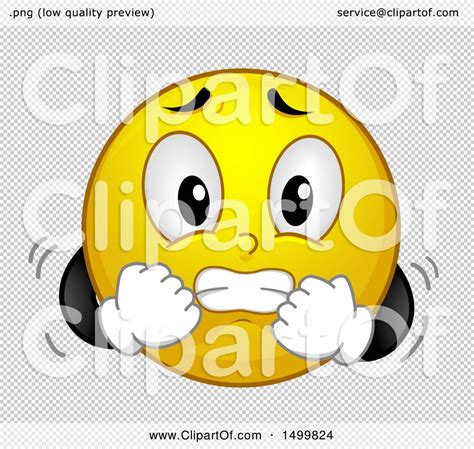 Clipart Of A Smiley Emoticon Emoji Acting Scared Royalty Free Vector