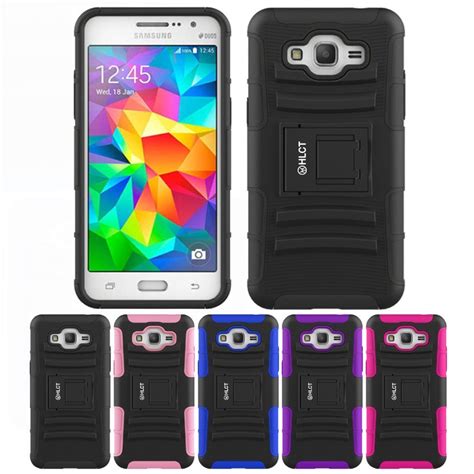 Galaxy Grand Prime Case Hlct Rugged Shock Proof Dual Layer Pc And Soft Silicone Case With Built