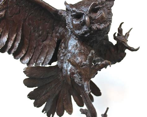 Jules Moigniez Great Horned Owl Figurative Sculpture Great Horned