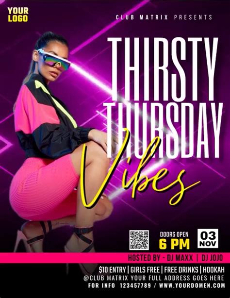 thirsty thursday vibes template postermywall