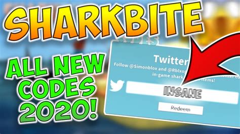 All 6 New Sharkbite Codes 2020 Roblox Sharkbite Youtube