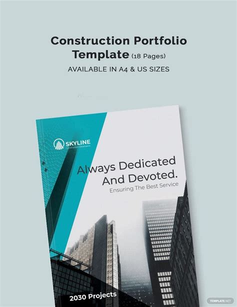 Construction Portfolio Template In Indesign Ms Word Publisher Pages Download