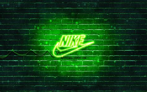 Scarica Sfondi Nike Logo Verde 4k Verde Brickwall Nike Logo Brand