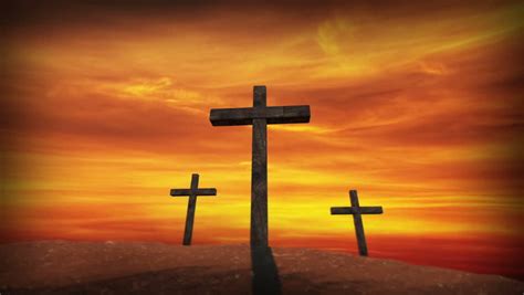Christian Crosses On A Hill At Sunset Stock Footage Video 1047112