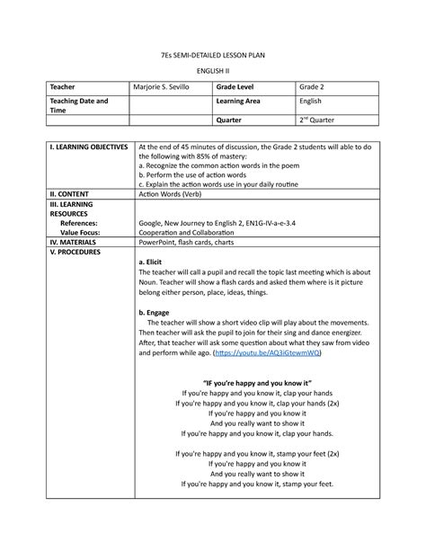 Sample Semi Detailed Lesson Plan In Science Printable Templates Free