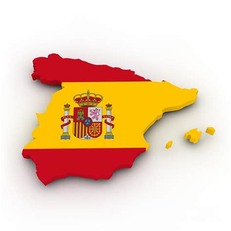 Spain Map With Flag