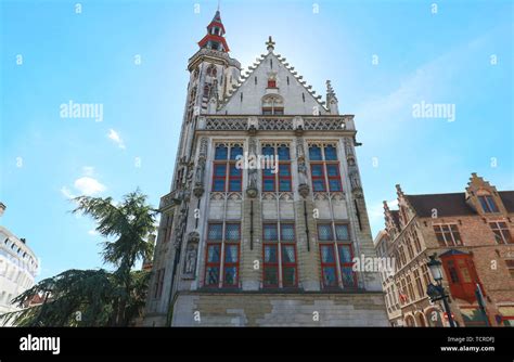 Famous Place Of Worship Jan Van Eyckplein Church In Bruges Belgium