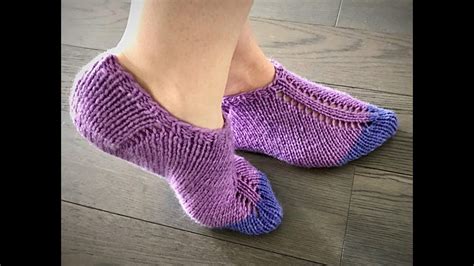 Easy Knit Slippers Pattern Tutorial Youtube