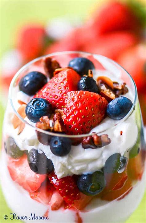 strawberry blueberry yogurt parfaits flavor mosaic
