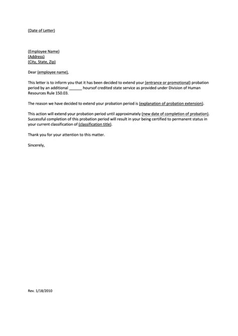 employee probation letter template printable