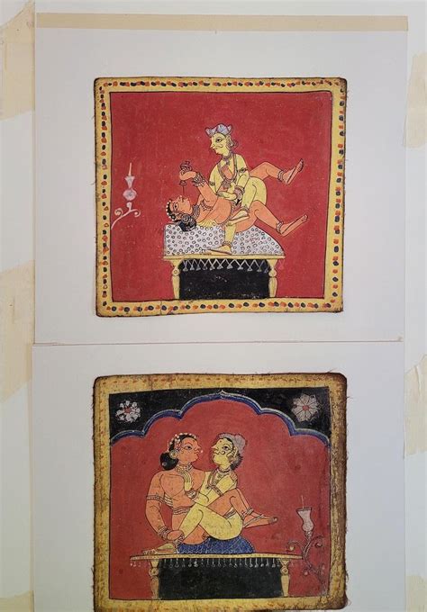 Pair Of Indian Erotic Paintings From A Kama Sutra Series For Sale At