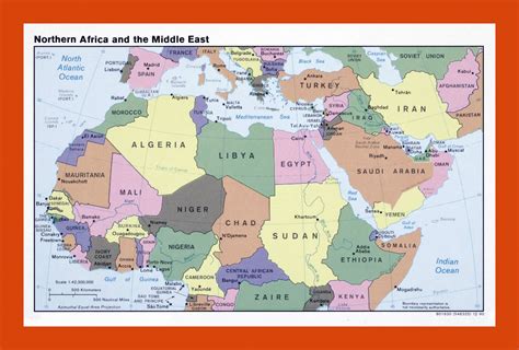 Political Map Of North Africa And The Middle East 1990 Maps Of